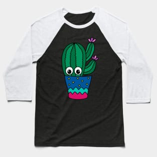 Cute Cactus Design #326: Cactus With Pretty Flowers In Cute Pot Baseball T-Shirt